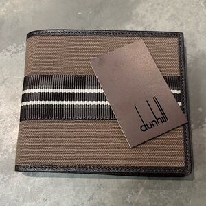 Dunhill Sidecar Khaki Billfold 8cc Canvas Leather & Nikel Plate Wallet